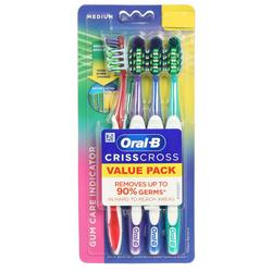 4 Pk Crisscross Medium Toothbrushes