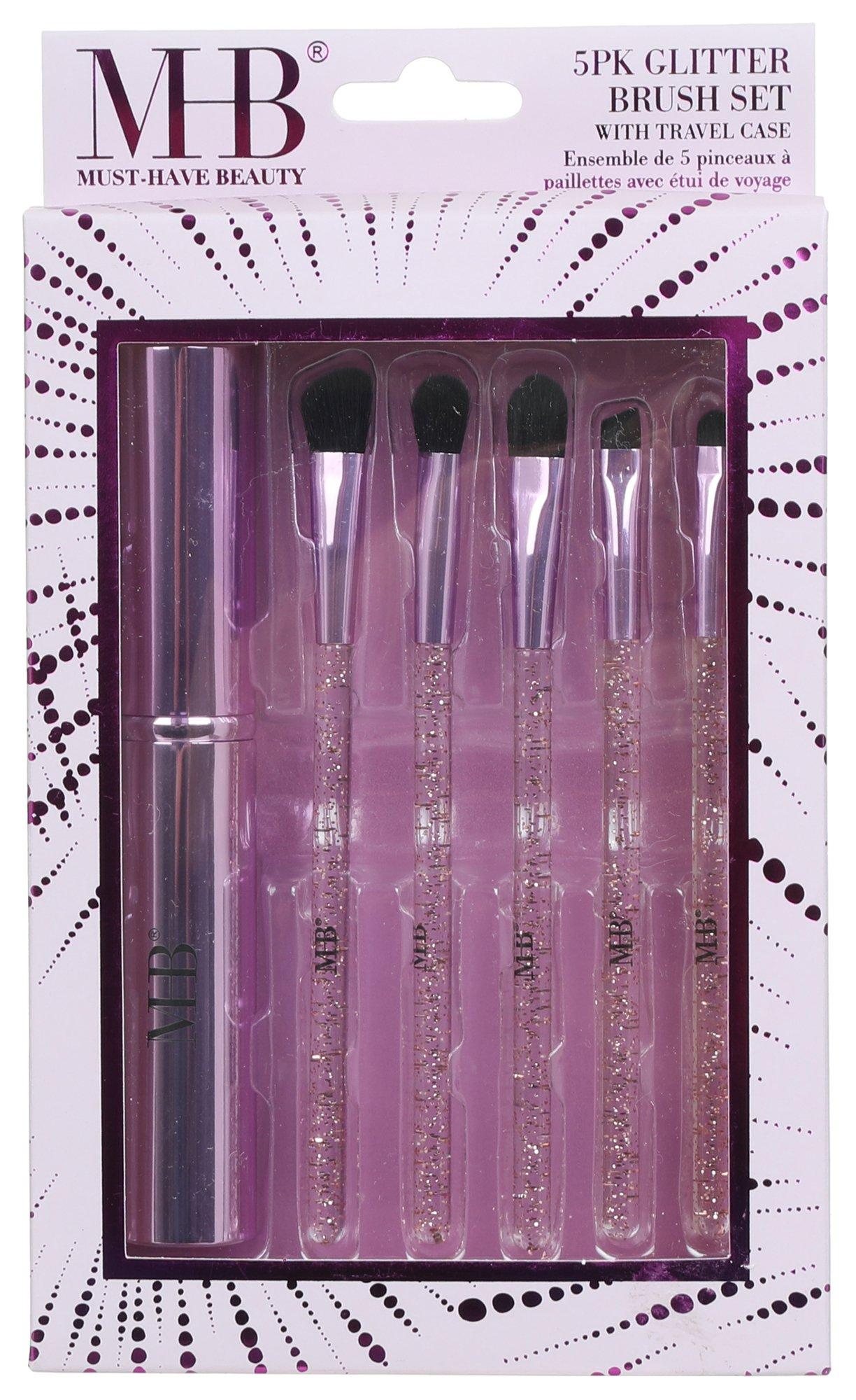 5 Pc Glitter Makeup Brush Set