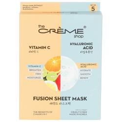 5 Pk Vitamin C & Hyaluronic Acid Fusion Sheet Mask