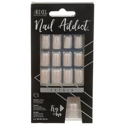 28 Pk French Tip Press On Nails