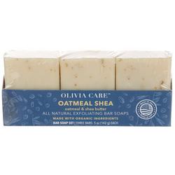 3 Pk Oatmeal Shea Exfoliating Soap Bars