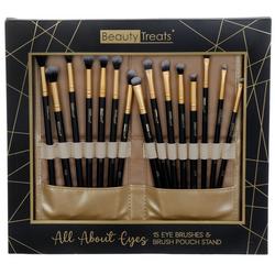 15 Pk All About Eyes Makeup Brush Set - Black
