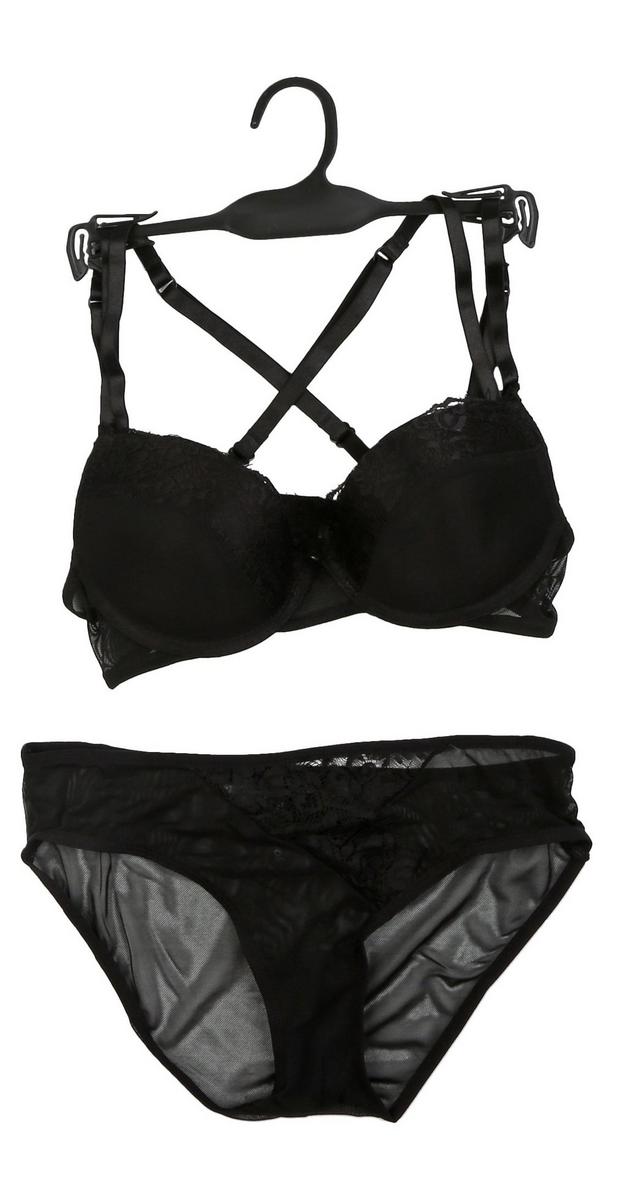 Womens 2 Piece Bra and Panty Set Black bealls