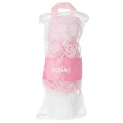 4 Shower Pouf with Travel Pouch - Pink