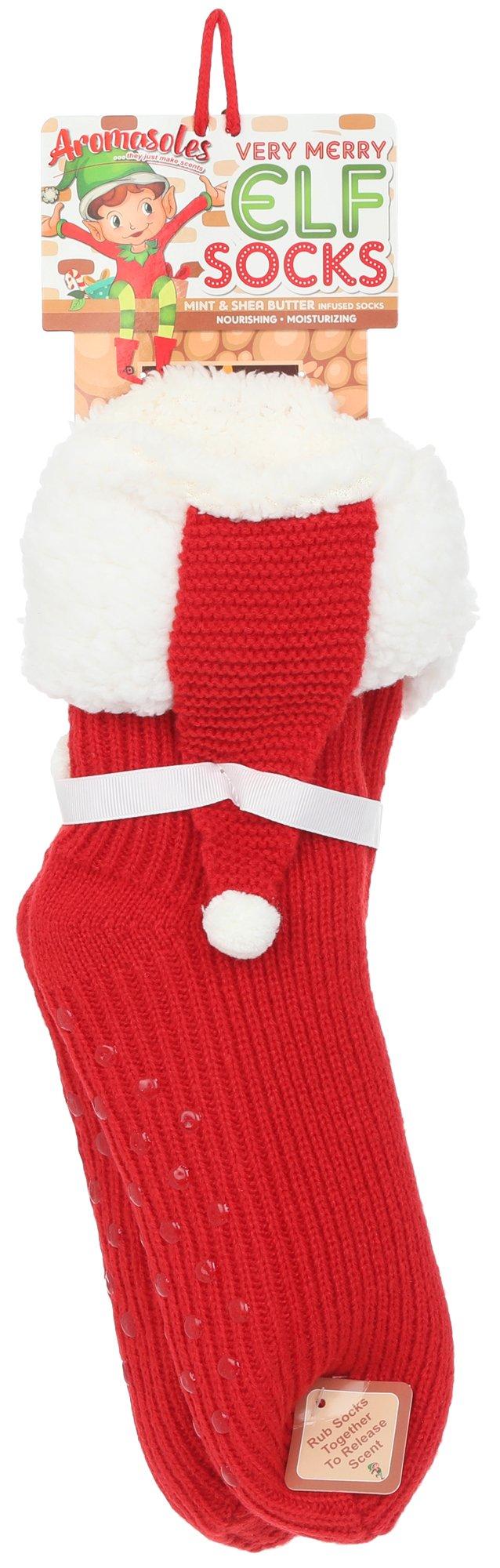 Christmas Very Merry Elf Socks - Red