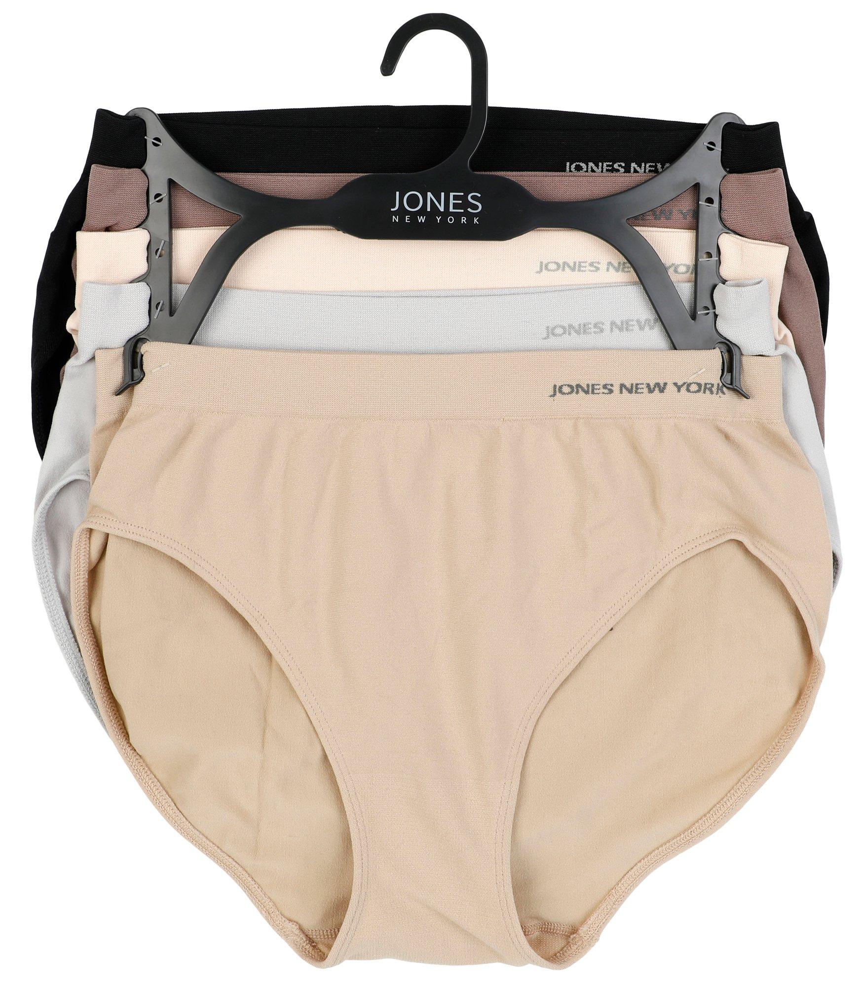 Women's 5 Pk Seamless Hi Cut Brief Panties - Multi