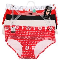 Juniors 5 Pk Festive Christmas Seamless Hipster Panties