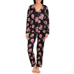Women's 2 Pc Floral Print Pajama Pants Set