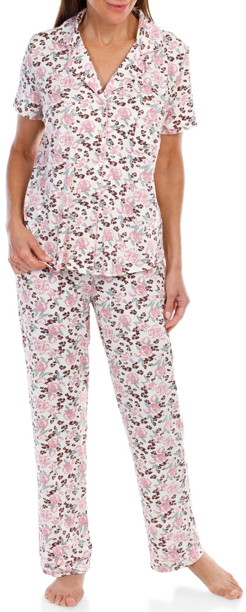 Women's 2 Pc Floral Pajama Pants Set
