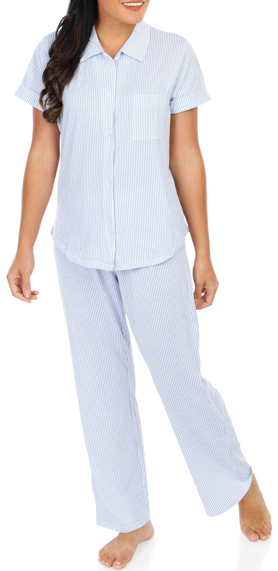 Women's 2 Pc Striped Pajama Set