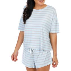 Women's 2 Pc Stripe Pajama Shorts Set