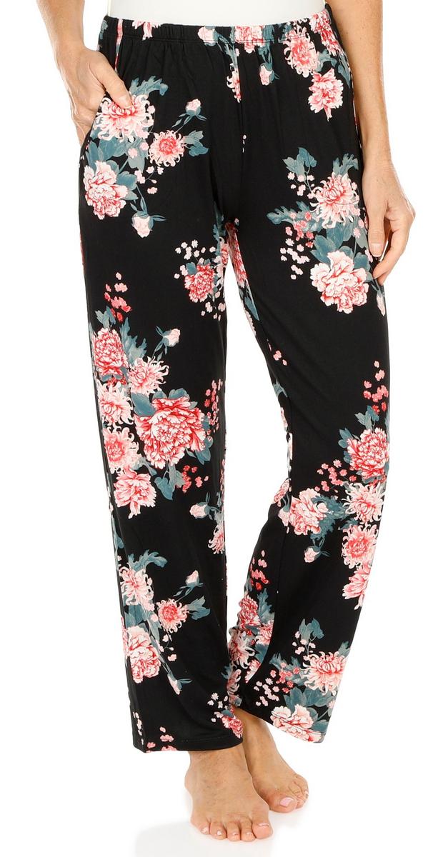 Women's Floral Print Sleepwear Pants - Black Multi | bealls