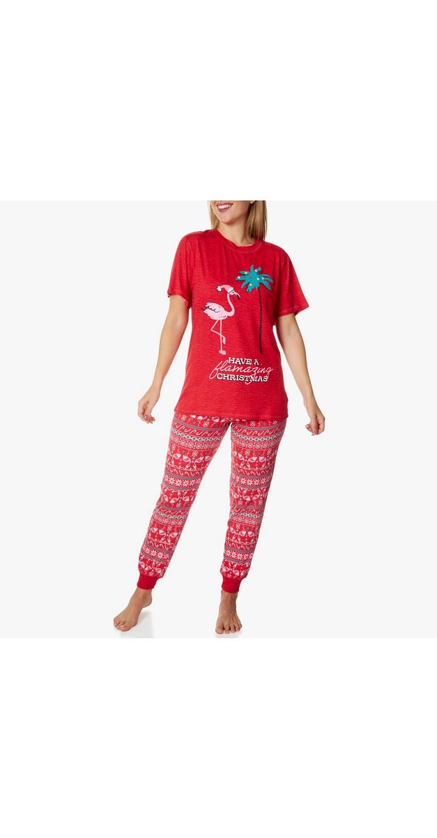 Men's 2 Pc Holiday Flamingo Pajama Set - Red | bealls