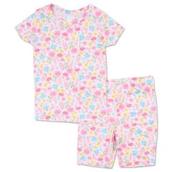 Girls 2 Pc Floral Print Pajama Shorts Set