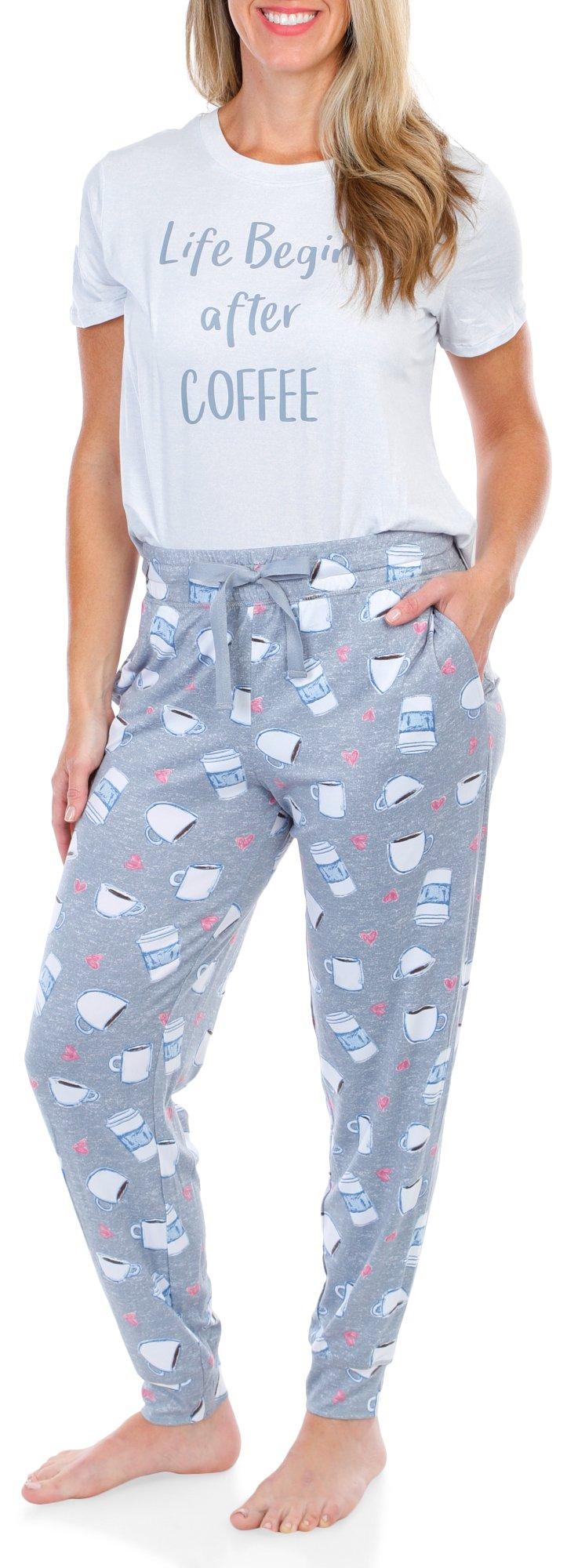 Women's 3 Pc Pajama Shorts & Pants Set