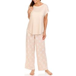 Women's Solid 2 Pc Pajama Pants Set