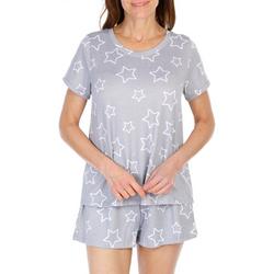 Women's 2 Pc Star Print Pajama Shorts Set