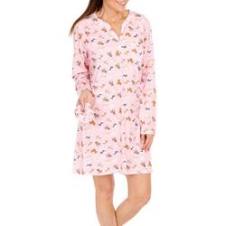 Women's Plus Dog Print Sleep Gown - Pink