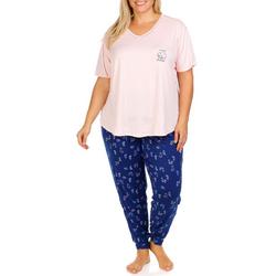 Women's Plus 2 Pc Pajama Pants Set