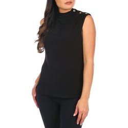 Women's Sleeveless Button Shoulder Top
