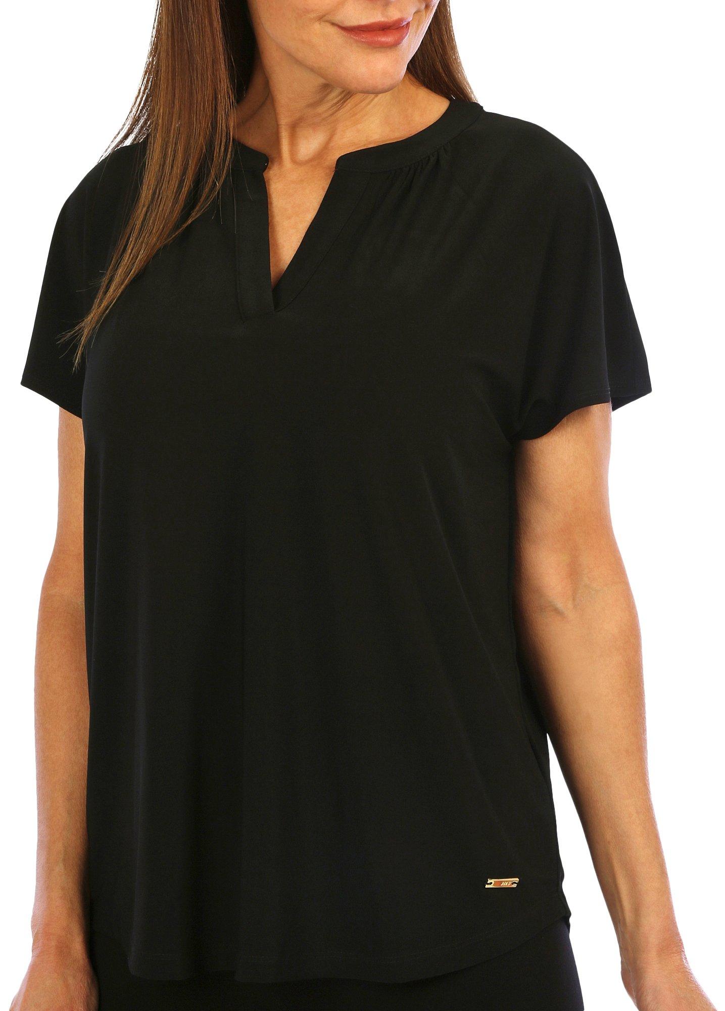 Women's Solid Short Sleeve Blouse