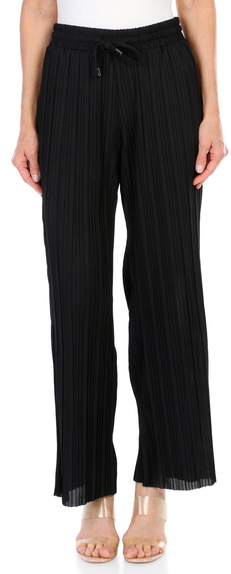 Women's Solid Pleated Pull On Pants