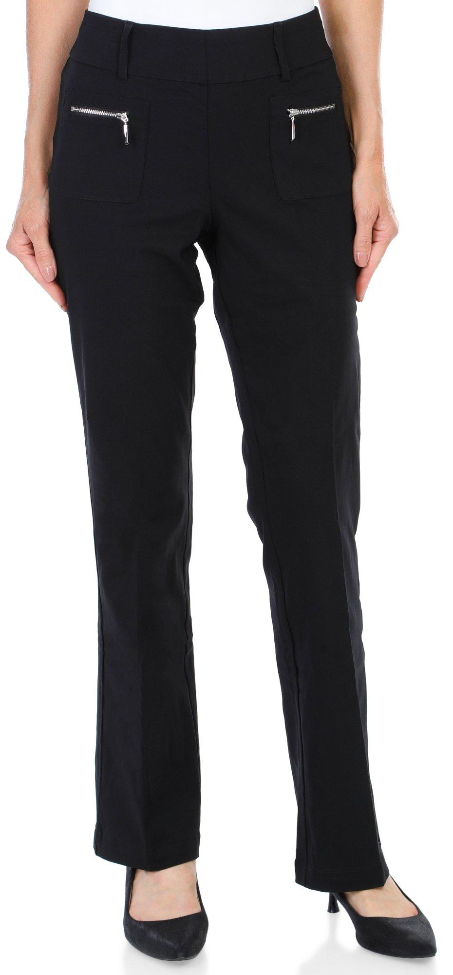 Buy Anne Klein women solid flare dress pants black Online