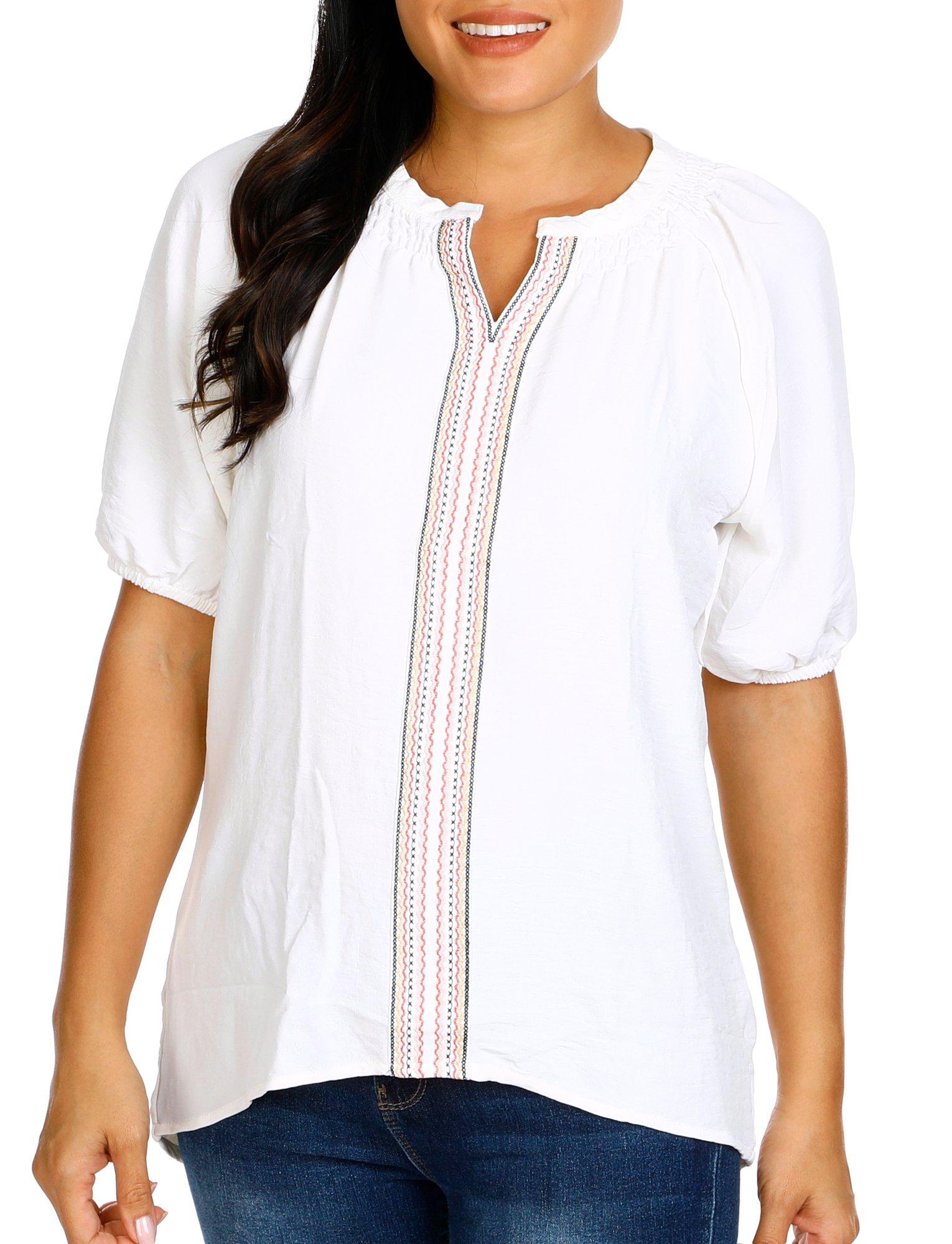 Women's Embroidered Woven Top