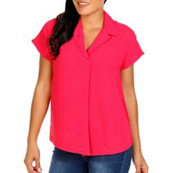Women's Solid Inverted Pleat Front Top