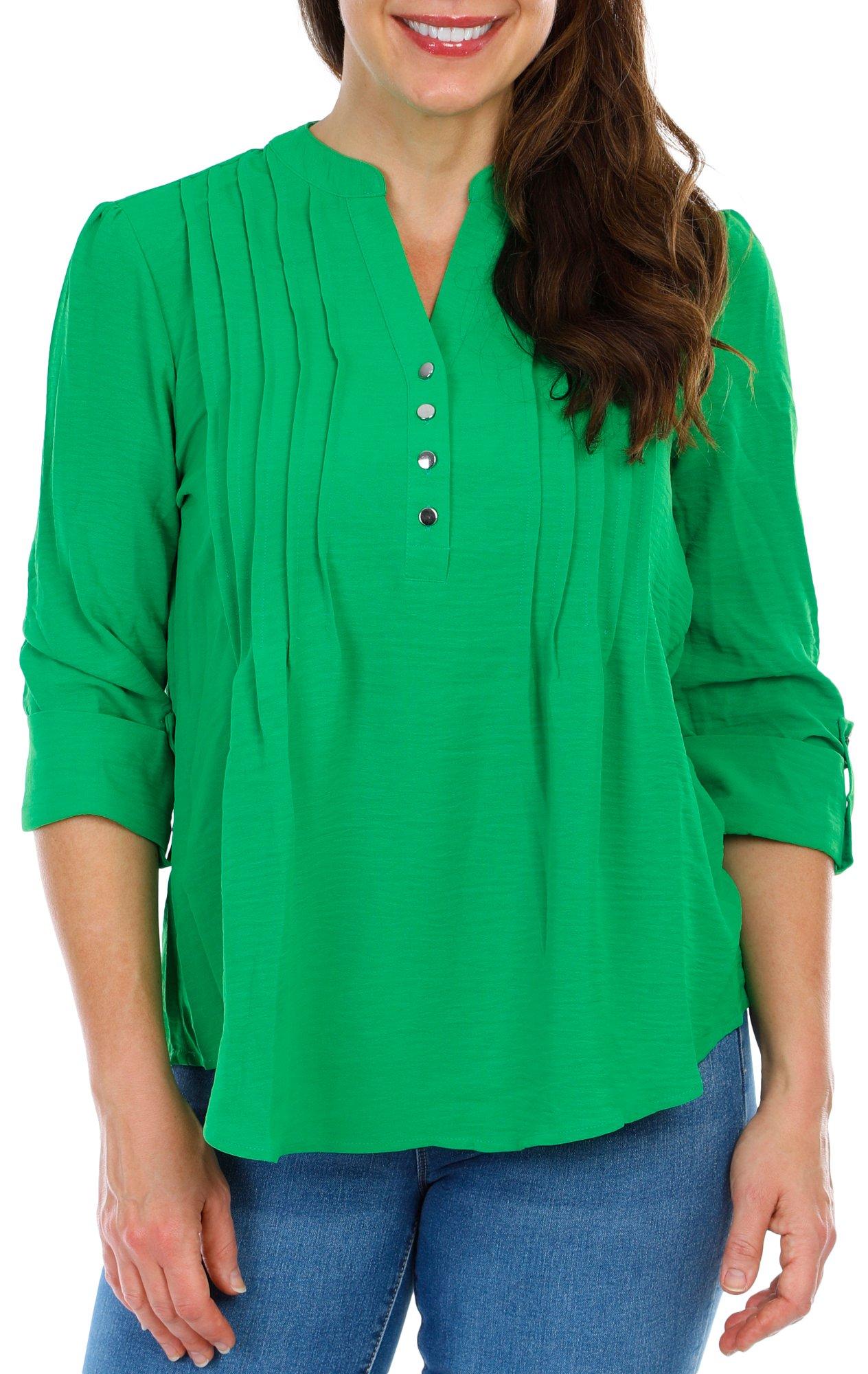 Women's Solid Pleated Blouse