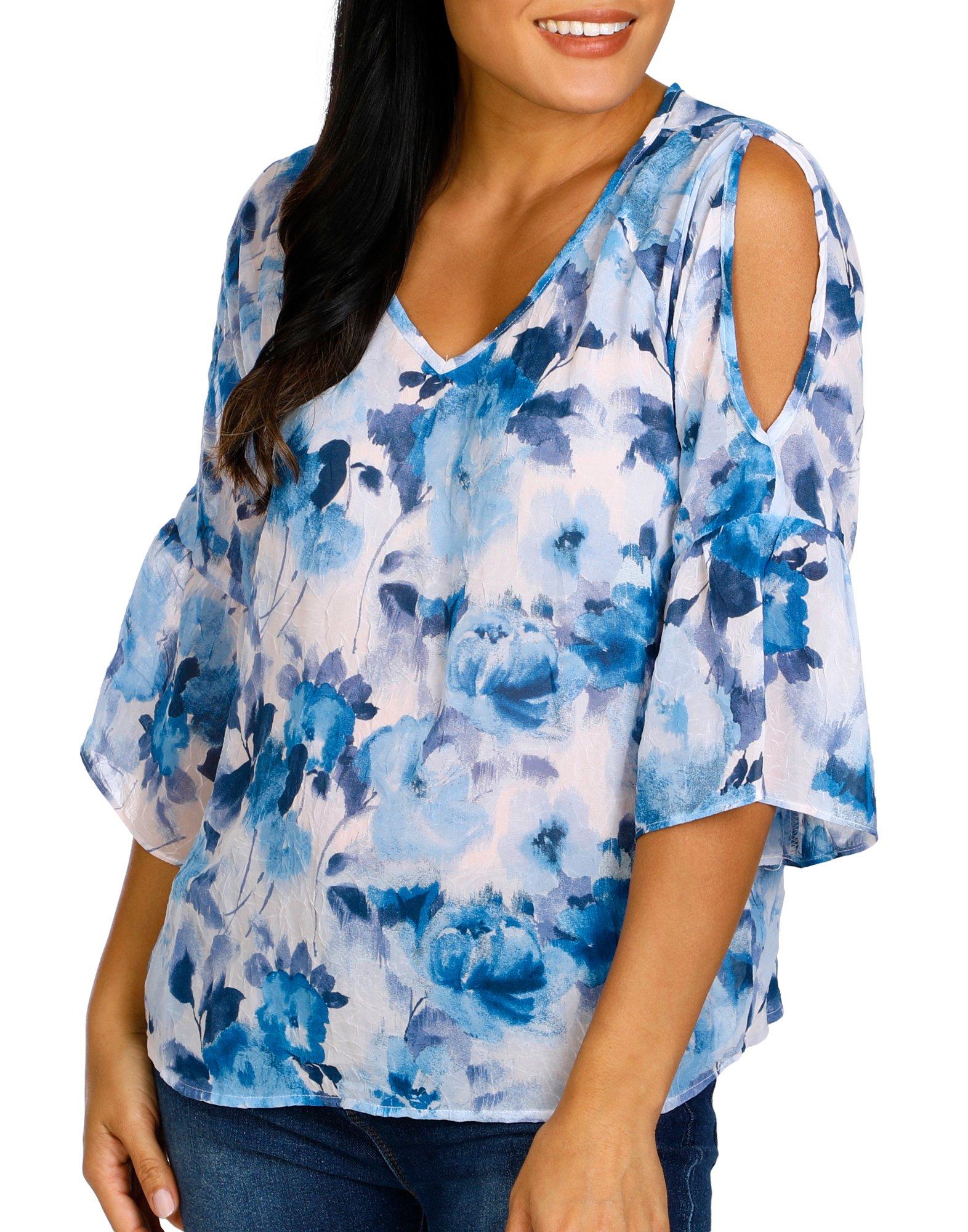 Women's Abstract Blue Blouse