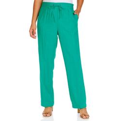 Women's Solid Pull On Linen Pants