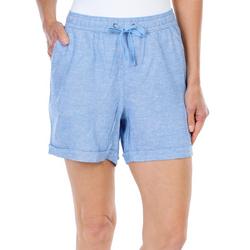 Women's Solid Chambray Linen Shorts