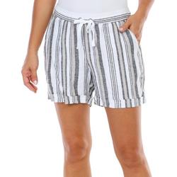 Women's Striped Linen Shorts