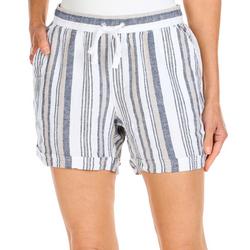Women's Striped Linen Shorts