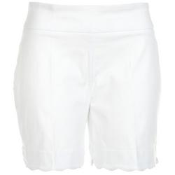 Women's Solid Scalloped Shorts