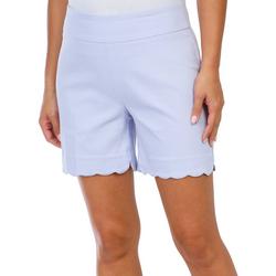 Women's Solid Scalloped Shorts