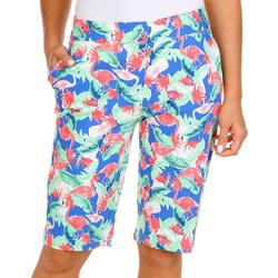 Women's Flamingo Print Bermuda Shorts