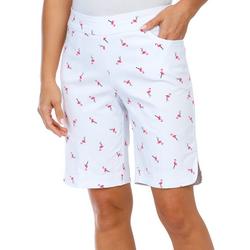 Women's Flamingo Print Bermuda Shorts