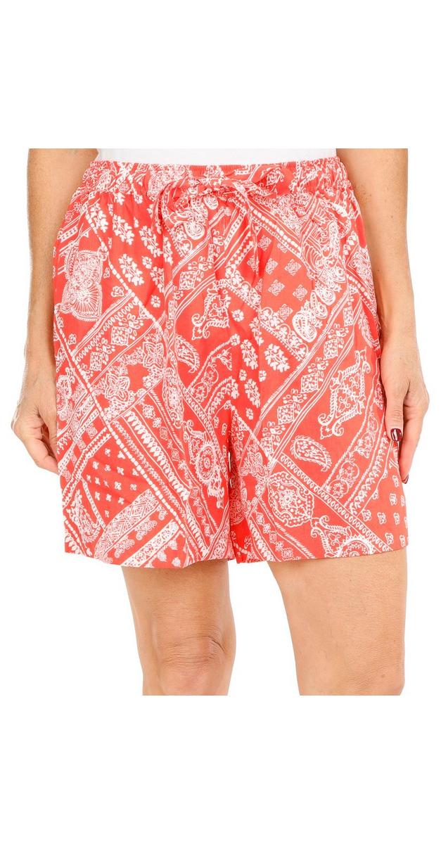 Women's Paisley Print Shorts Coral bealls