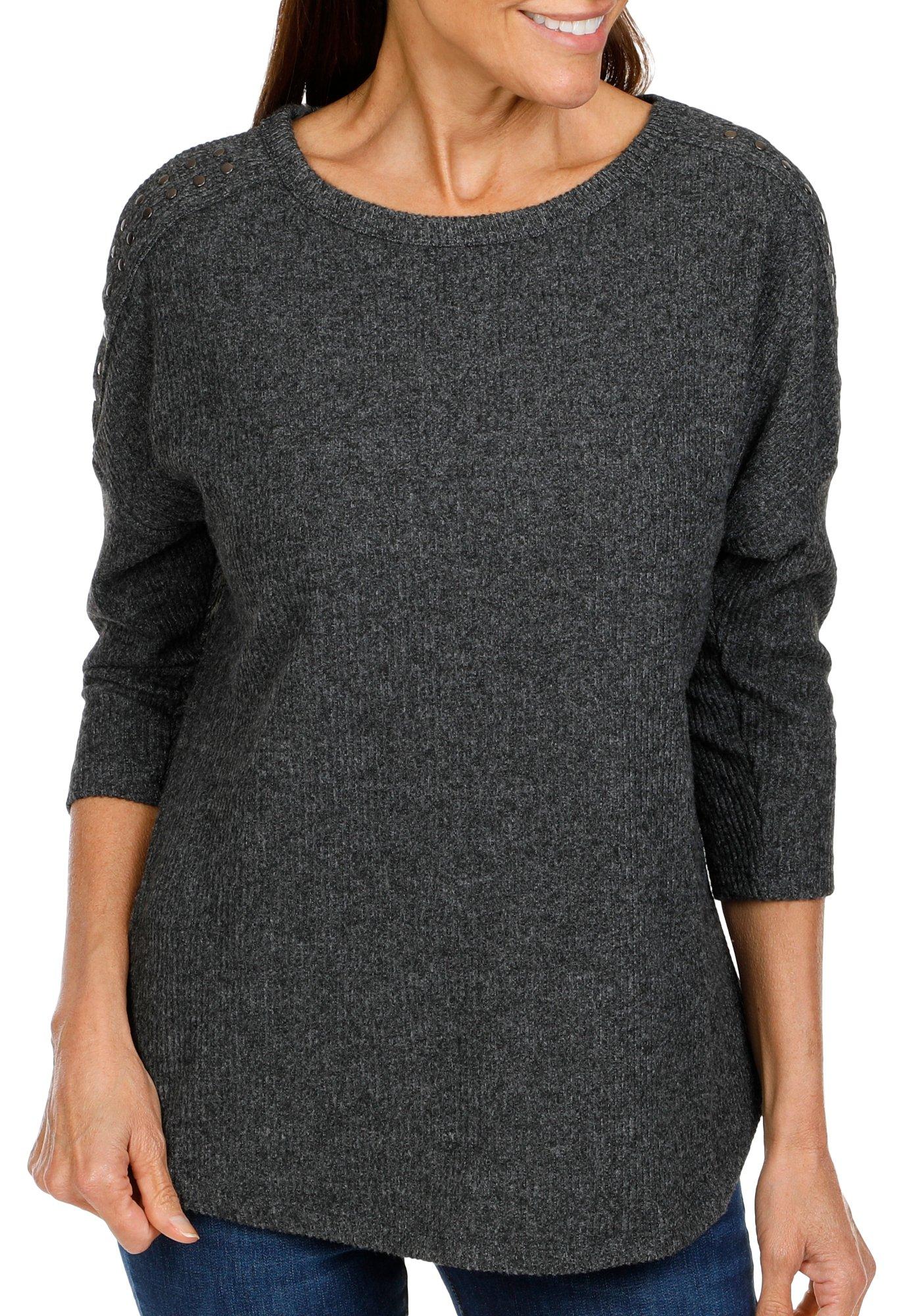Women's Solid Studded Sleeve Top