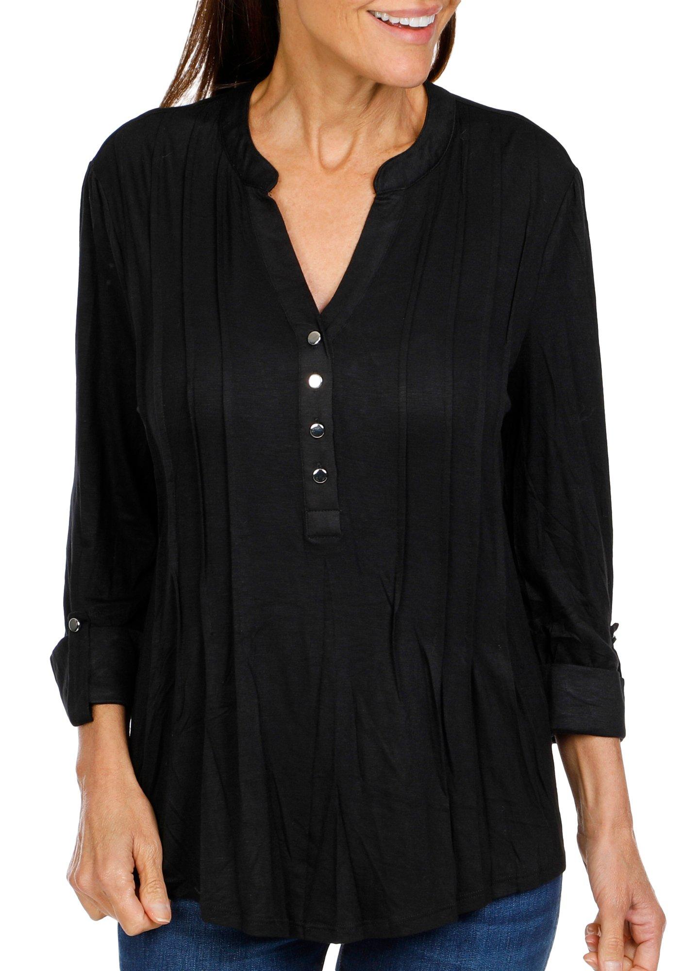 Women's Solid Pleated Top