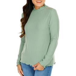 Women's Solid Ribbed Knit Top - Sage