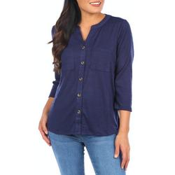 Women's Casual Knit Button Down Top