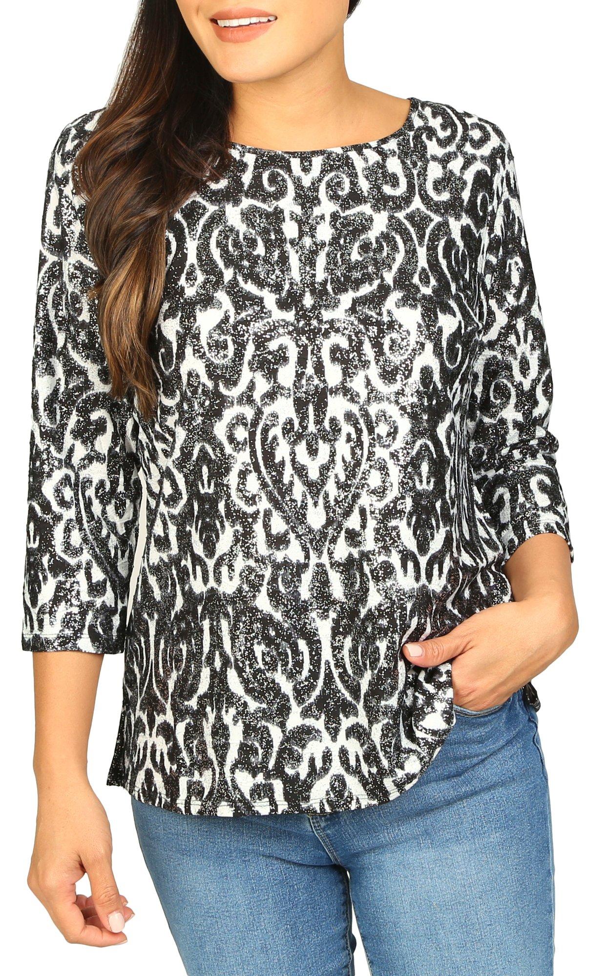 Women's Glitter Printed Top