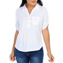 Women's Solid Polo Top