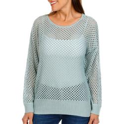 Women's Solid Metallic Knit Sweater