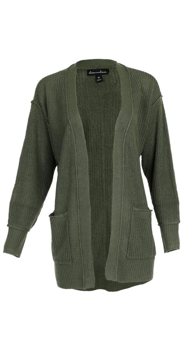 Women's Solid Cable Knit Cardigan Sweater - Green | bealls