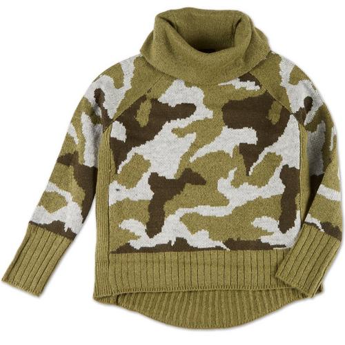 Monogrammed Camo Cowl Neck Pullover - Embroidered Ladies