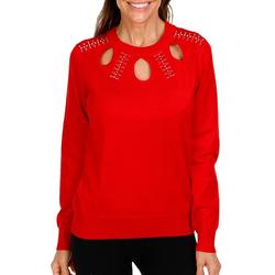 Women's Embroidered Keyhole Top